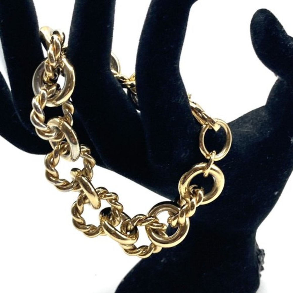 J.Crew Gold Tone Link Twist‎ Chain Bracelet 7"